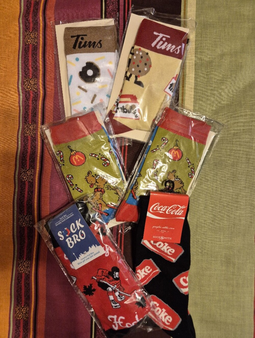 Coca-Cola McDonald's Tim Hortons Hockey Logo Crew Socks - NWT